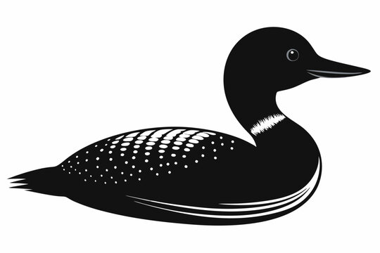 recommend clip art: Loon black silhouette vector illustration 