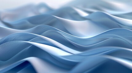 Obraz premium Smooth Flowing Abstract Blue Waveforms