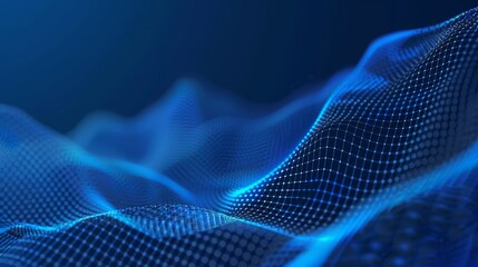 Abstract Blue Digital Wave