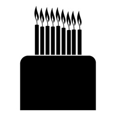 Birthday cake with candles solid