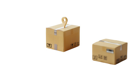 Fototapeta premium Delivery service and tracking shipping on white background