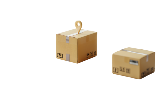 Delivery service and tracking shipping on white background