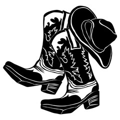 CowboyBoots And Hat Design