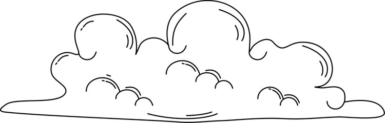 Clouds one continuous line drawing
