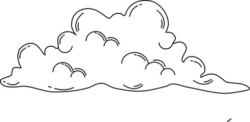 Clouds one continuous line drawing