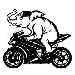 Elephant Riding Motorcycle © VektorzDesign