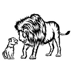 Father Lion and Cub