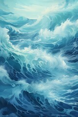 Coastal Reflections Creating Sea Wave Effect Background Illustrations