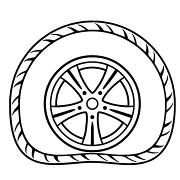 recommend clip art: Flat Tire  Outline