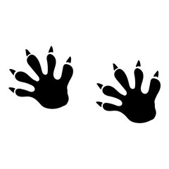 Obraz premium Footprint Raccoon Paws