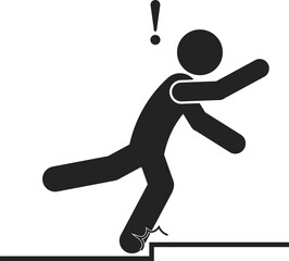 Isolated pictogram icon watch your step, uneven floor surface, for safety sign label