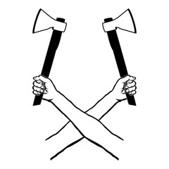 Hand Holding Axe Logo