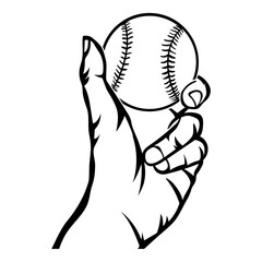 Hand Holding Baseball Style