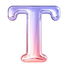 Gradient 3D Font Letter T uppercase