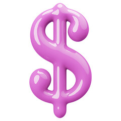 Fototapeta premium Pink 3D Dollar Symbol
