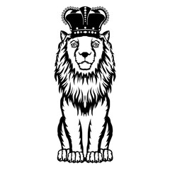 King Lion With Crown