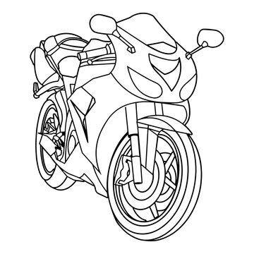 recommend clip art: Motorcycle Sport Bike Outline