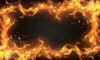 fire spark burn on dark background