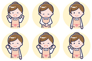 女性保育士のポーズセット_02