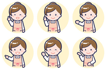 女性保育士のポーズセット_03