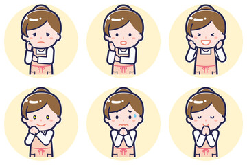 女性保育士のポーズセット_04