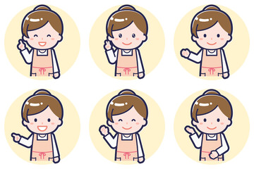 女性保育士のポーズセット_03