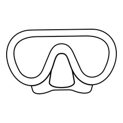 Scuba Diver Mask Outline