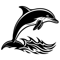 dolphin vector silhouette illustration and svg