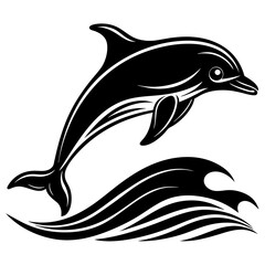 dolphin vector silhouette illustration and svg
