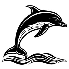 Fototapeta premium dolphin vector silhouette illustration and svg