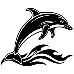 dolphin vector silhouette illustration and svg