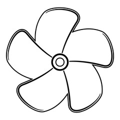 Ship Rudder Propeller Outline