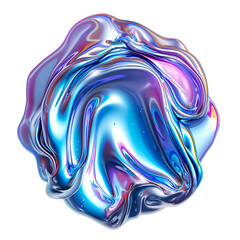 Obraz premium 3d holographic iridescent liquid metal shape