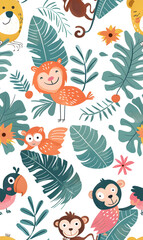 wallpaper, tiles or carpet cartoon illustrator, seamless pattern.