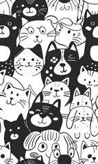 wallpaper, tiles or carpet cartoon illustrator, seamless pattern.