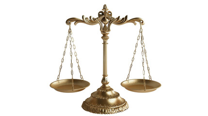 Fairness scales of justice on white background