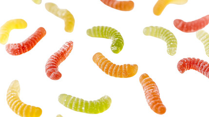Gummy worms , candy, on white background