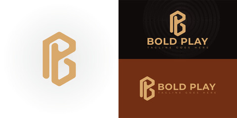 Abstract initial hexagon letters BP or PB logo in luxury gold color isolated on multiple background colors. The logo is suitable for art business company logo vector design illustration inspiration