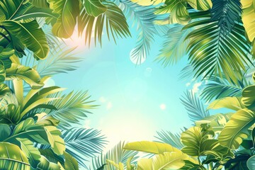 Summer Background illustration created with Generative AI