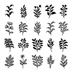 Set of leaves illustration vector