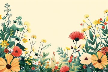 Summer Background illustration created with Generative AI