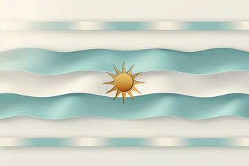 Obraz premium A flag with a sun and the word Argentina on it