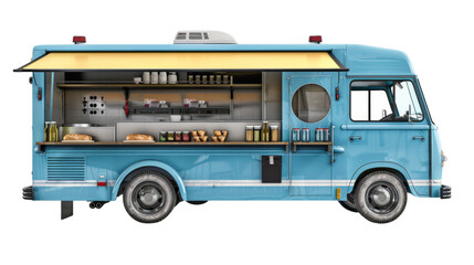 Food truck on white background