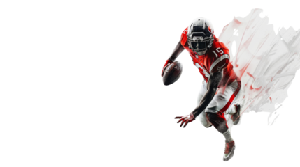 Rugby player, american football player on white background