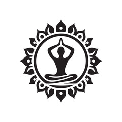 Yoga logo icon silhouette vector art illustration 