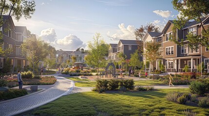 Obraz premium Mixedincome development project site with a diverse community