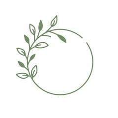 circle wreath leaf vector icon illustration