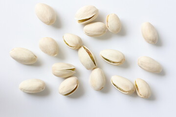 pistachio nuts isolated on white background