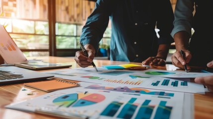 Businessman Leading Marketing Campaign Review Meeting and Analyzing Performance Metrics