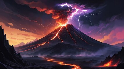Picture of the volcano in the background